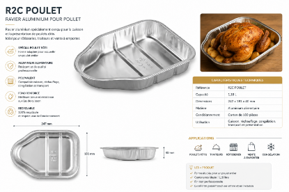 Image de RAVIER ALU POULET 247x181x40mm (210pcs)